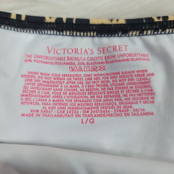 Victoria Secret Black Bikini Top NWOT 36D Bottom Animal Print L NWT - Picture 4 of 6